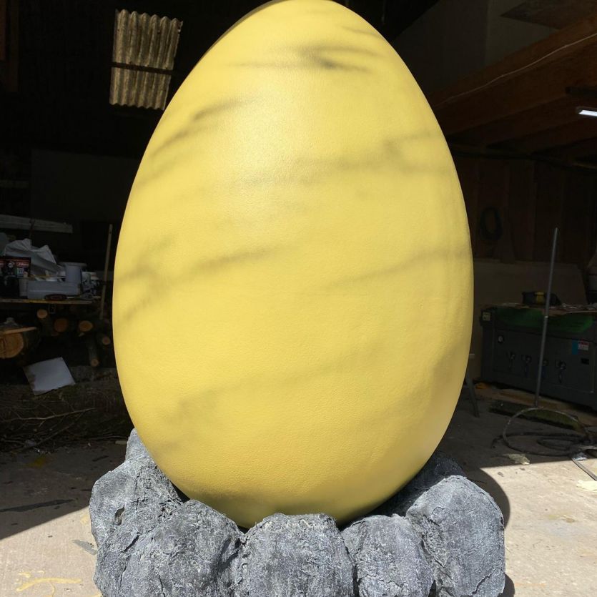 Giant yellow dino egg prop