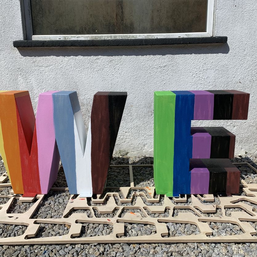 Large outdoor 3d letters WE