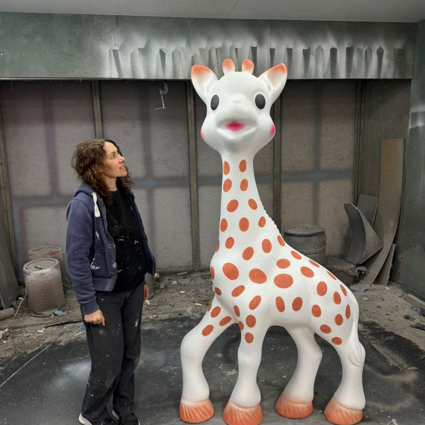 Large toy giraffe prop