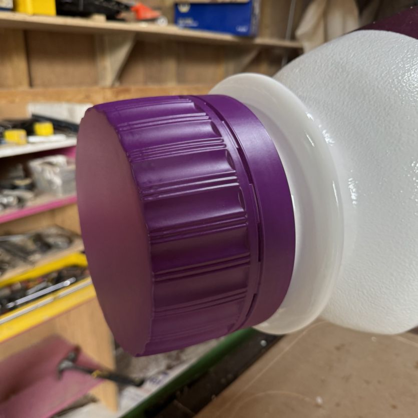 Top of giant Vimto bottle 