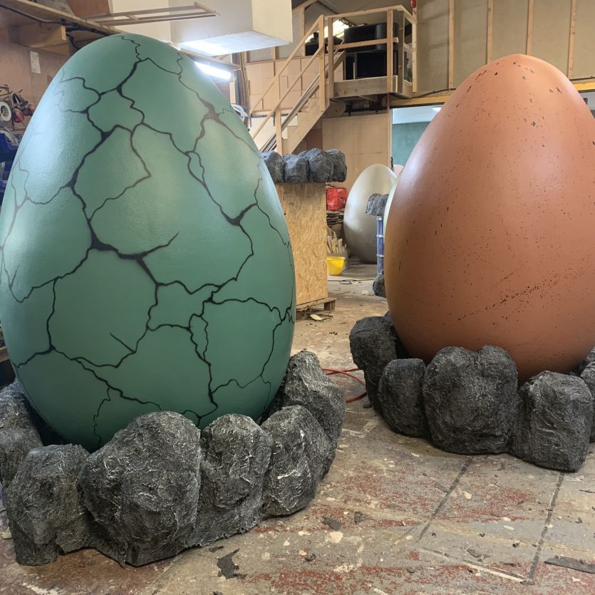 Giant dino egg props 