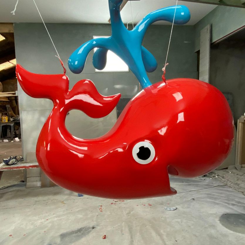 red whale prop for the Red whale swimming school  in Switzerland 