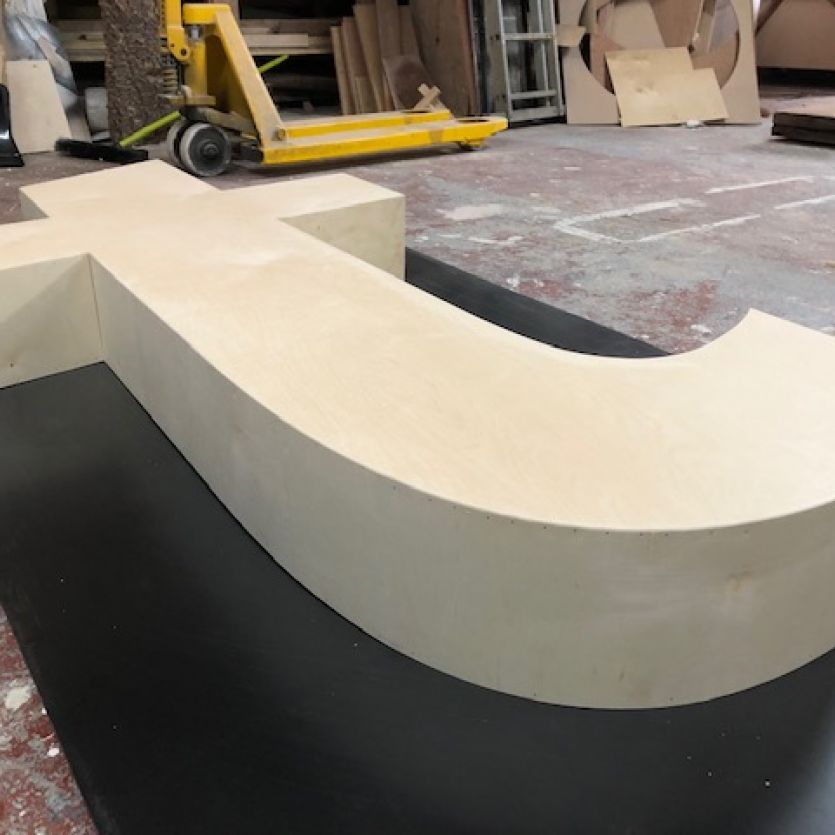 Large ply wood letter sign t
