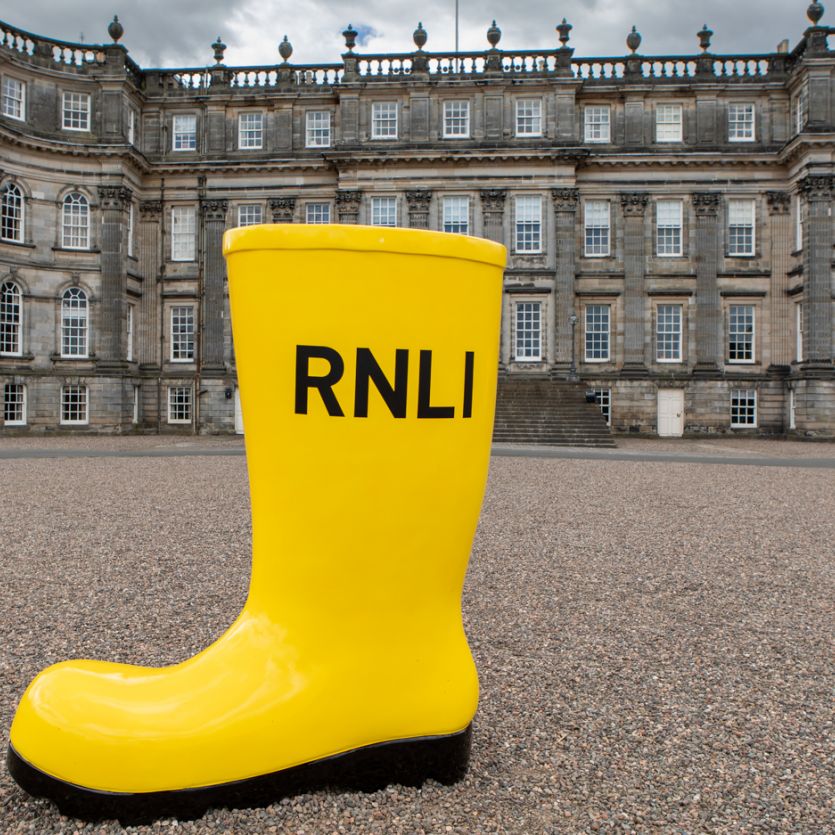 giant RNLI yellow welly prop