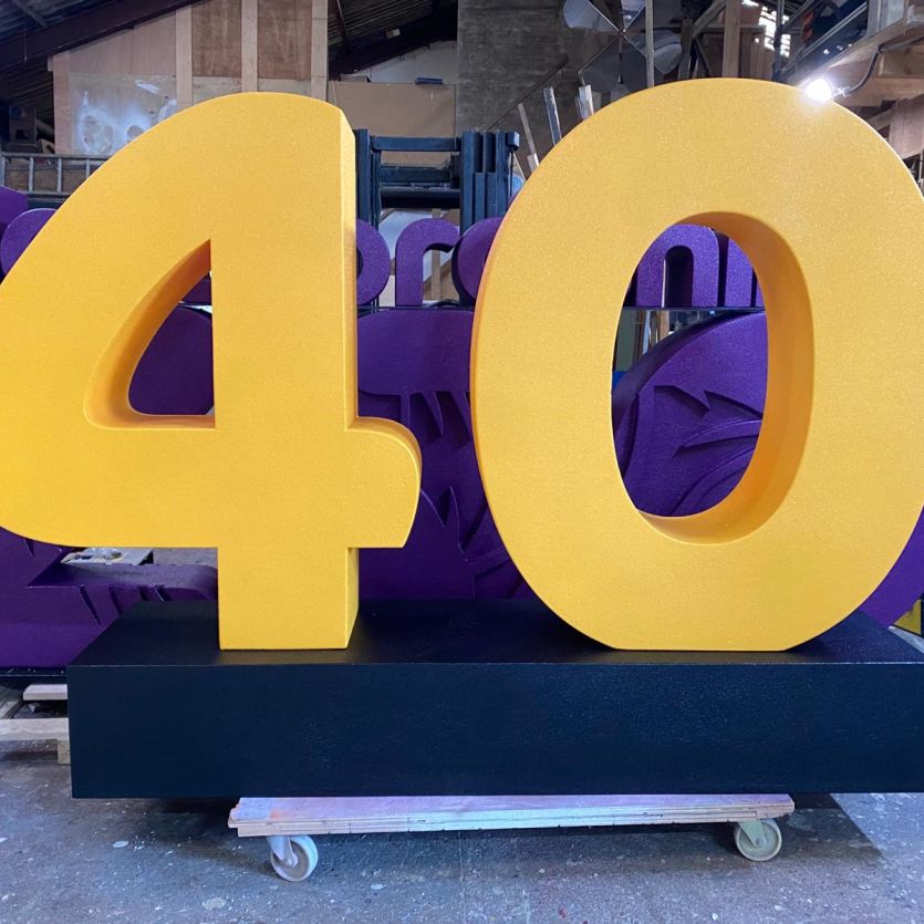 Large 3d 40 number with plinth 