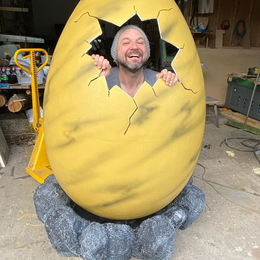 Photo opportunity dino egg prop 
