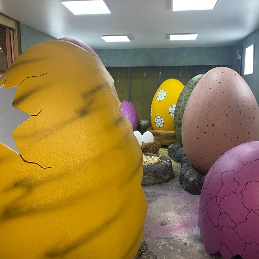 Photo opportunity dino egg props