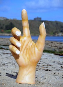 Giant hand artistic prop carved out of polystyrene