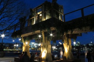 tree trunks creation - virgin tree house london