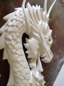 Giant dragon carved out of polystyrene