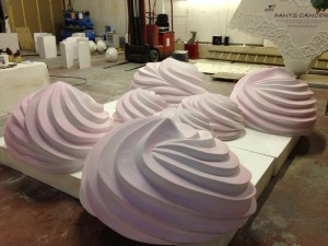 Giant meringues for Candy cloud installation