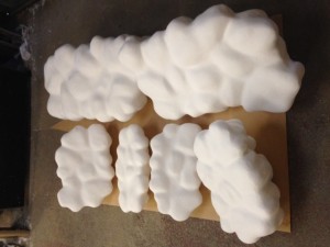 Polystyrene clouds