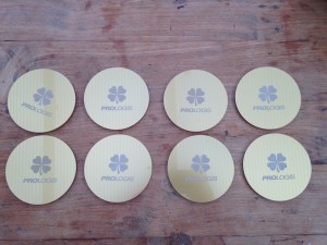Over sized golden effect coins