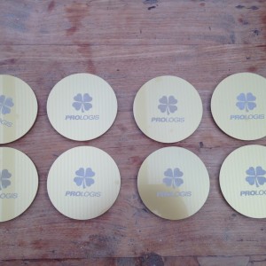 Over sized golden effect coins