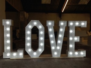 1.20m light up letters - led fairground lightbulbs