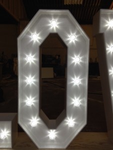 1.20m light up letters - led fairground lightbulbs
