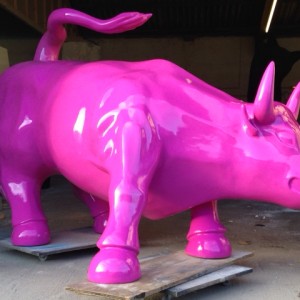 Life-size quirky pink bull project