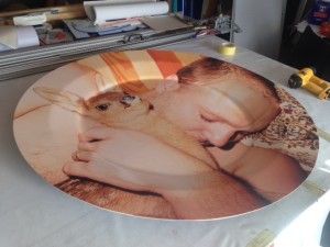 We created giant dinner plates for Juergen Teller ltd