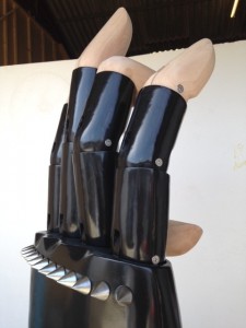 giant hand with wooden elements