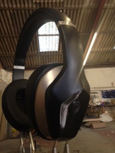 Giant head phones in the making!