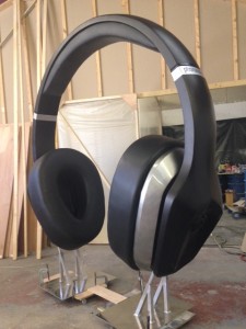 Giant head phones in the making!