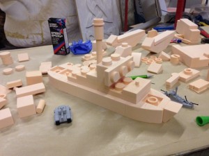 scaled up lego in the making