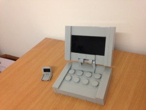 scaled up 3d lego models in the making