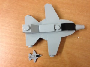 scaled up 3d lego models in the making