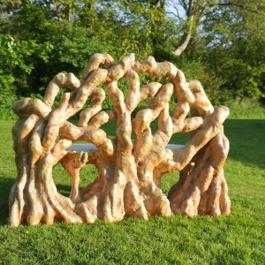 roots effect bench hand carved