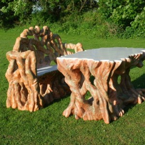 Bespoke garden furniture table and bench