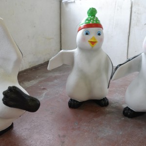 Playful penguin props, customised Christmas props
