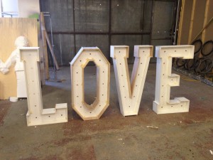 Light up letters in the making