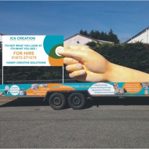 Outdoor advertising tool - giant hand sculpture