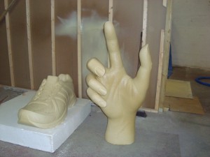 polyurethane coating onto bespoke 3d models for special display