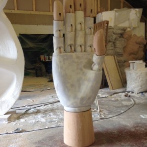 Bespoke window display elements : we created an oversized mannequin hand