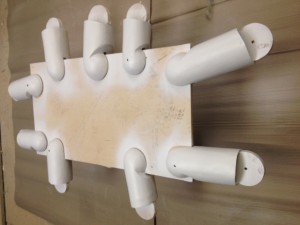 Bespoke window display elements : we created an oversized mannequin hand