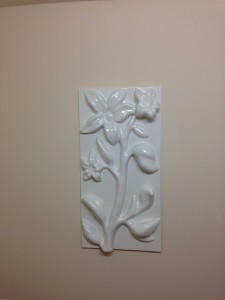 Bespoke 3d wall panel - white flower