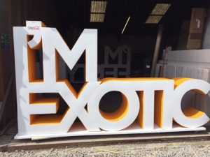 Giant letters we created