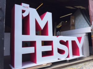 Giant letters we created