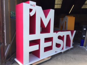 Giant letters we created