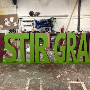 large 3d letters #STIRGRAD