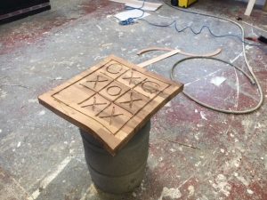 CNC routing design into table top