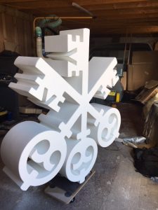 CNC cut large 3d logo prop