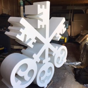 CNC cut large 3d logo prop