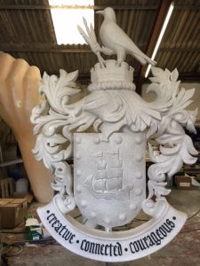 graduation prop we created a university crest