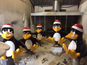 Themed igloo and penguins events stand