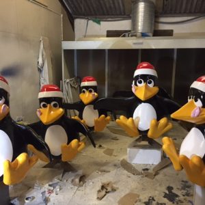Themed igloo and penguins events stand