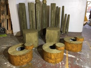 cstom scenic props wood effect