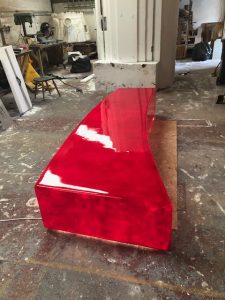 Contemporary red light seat