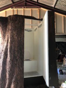 Unique compost toilet inside a tree